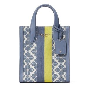 NEW✨Kate Spade “Spade Flower” Jacquard Stripe Manhattan Mini Tote/Crossbody Bag
